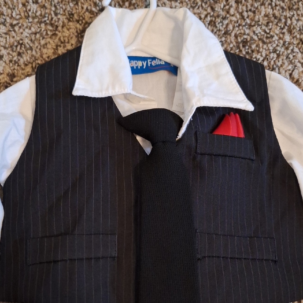 Black Pinstripe Suit Set For Toddler